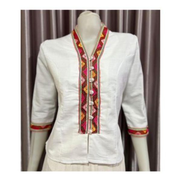 เสื้อผ้าฝ้ายชินมัย แต่งเทปทอ เนื้อผ้าอยู่ทรง ใส่สบาย งานสวย ตรงปก100%